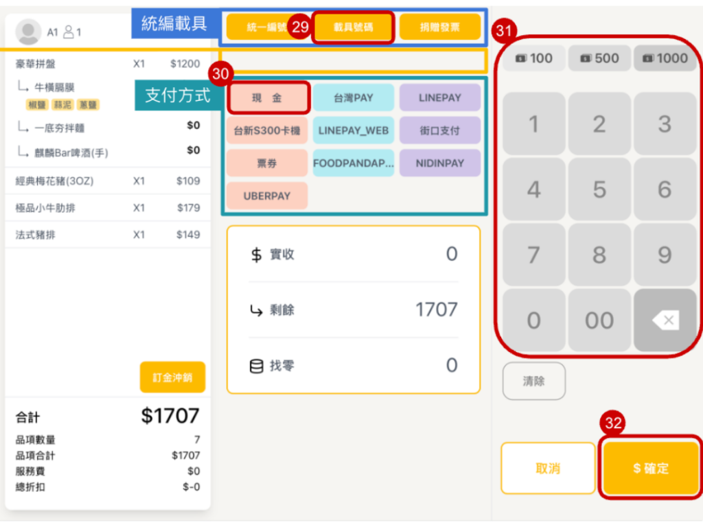 雲悦 POS 系統操作手冊 - 操作介紹 步驟圖示