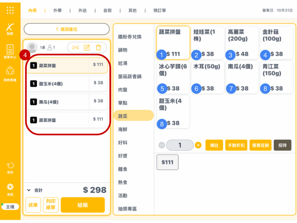 雲悦 POS 系統操作手冊 - 操作介紹 步驟圖示
