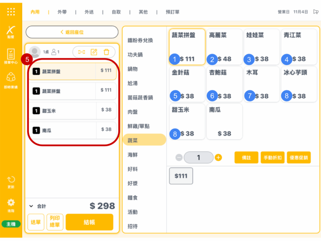 雲悦 POS 系統操作手冊 - 操作介紹 步驟圖示