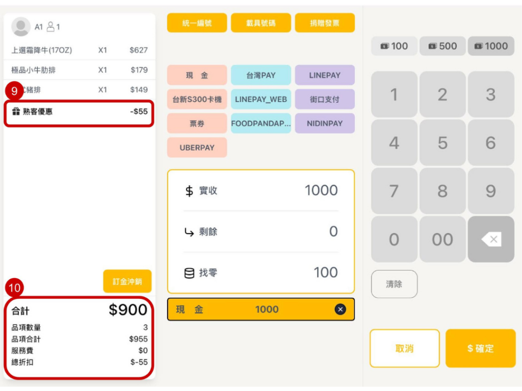 雲悦 POS 系統操作手冊 - 操作介紹 步驟圖示